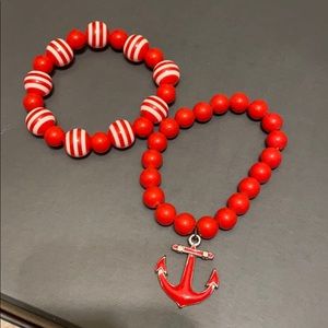 Red nautical bead bracelets